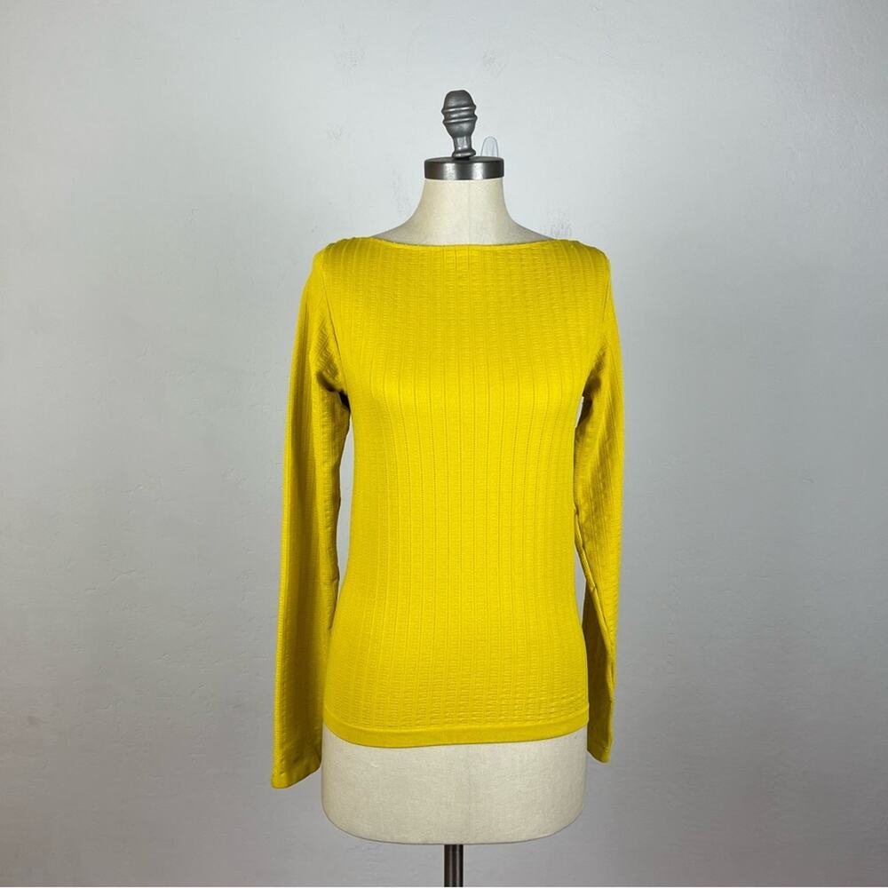 By Anthropologie Yellow Ribbed Stretch Long Sleeve